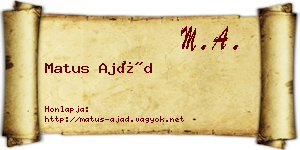 Matus Ajád névjegykártya